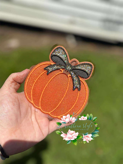 Cute girly pumpkin with bow car freshie mold