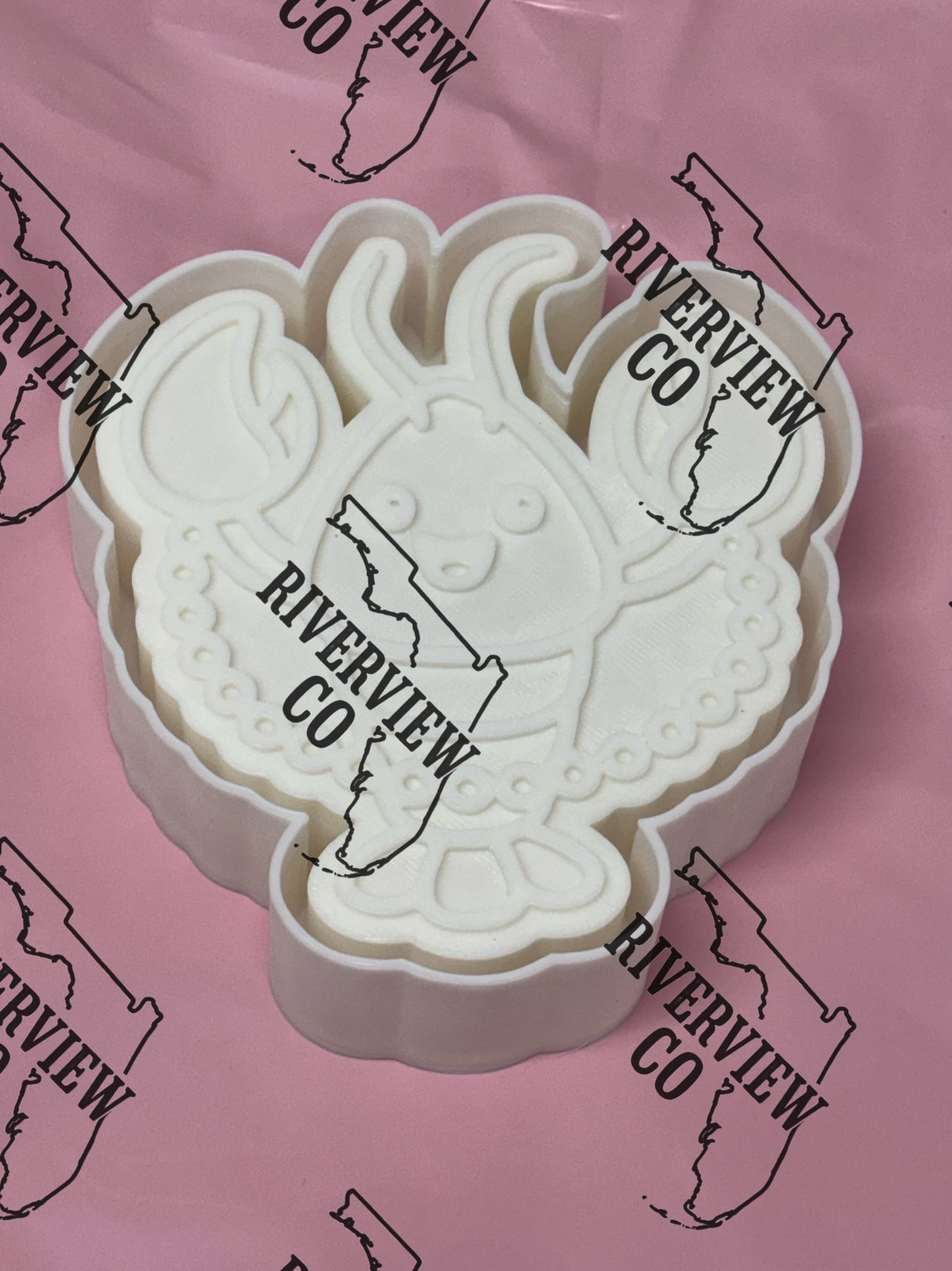 Crawdad with Mardi Gras beads car freshie mold