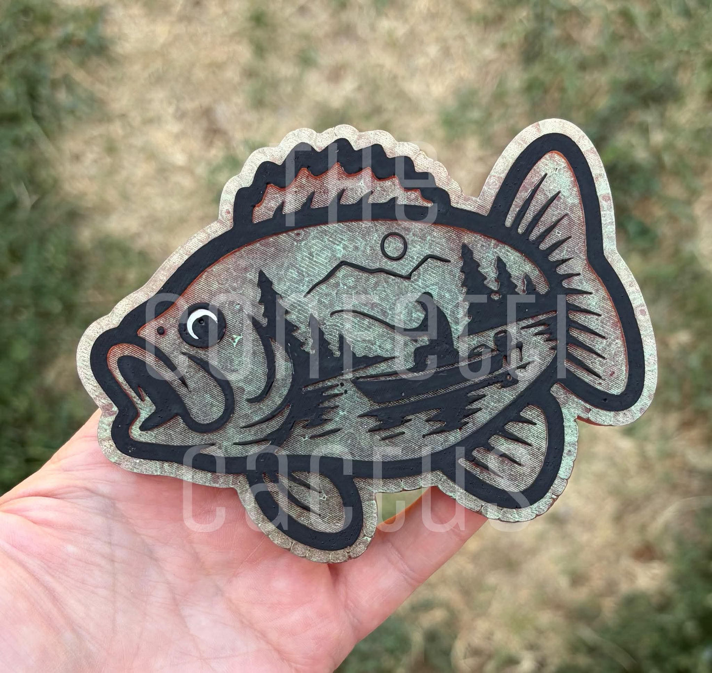 Bass with fisherman scene car freshie mold