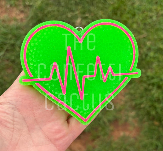 Heartbeat inside heart car freshie mold