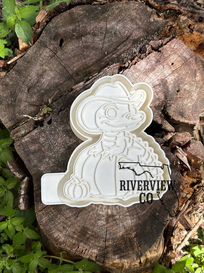 Halloween Alligator on pumpkin car freshie mold