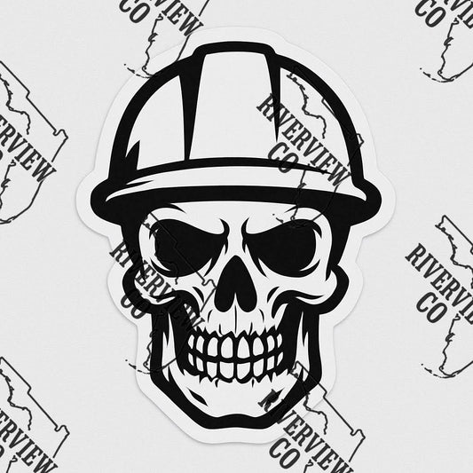 Skull with hard hat car freshie mold