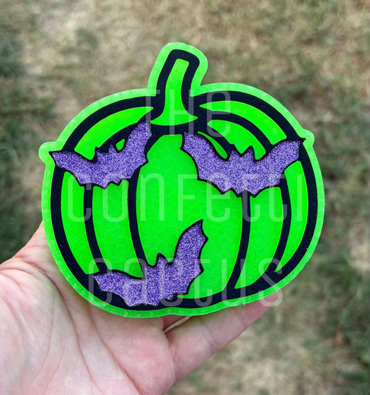Pumpkin with bats car freshie mold Halloween