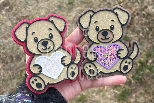 Dog with heart Valentine’s Day car freshie mold