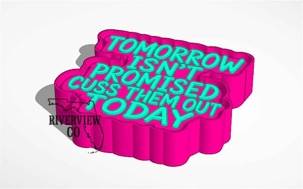 Tomorrow isn’t promised cuss them out today car freshie mold