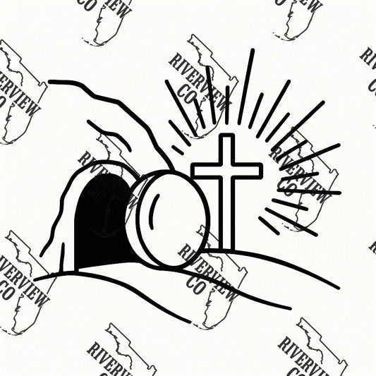 He is risen Empty tomb with cross car freshie mold for Easter