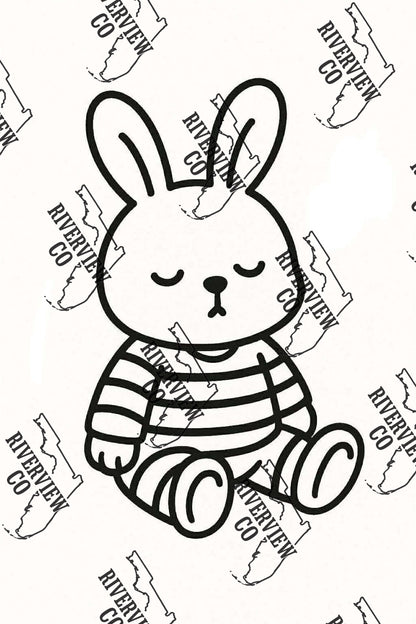 Sleeping bunny with striped pjs car freshie mold