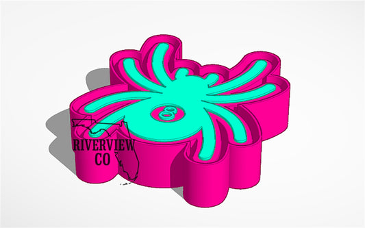 Spider with 8 ball car freshie mold Halloween