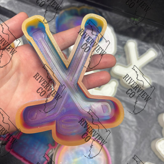 Hockey stick and puck sports car freshie mold