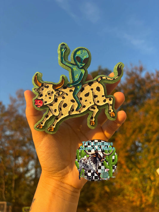 Alien bull rider car freshie mold