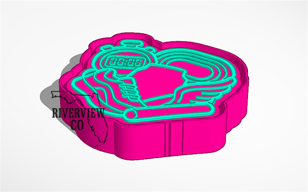 Track sports cluster car freshie mold
