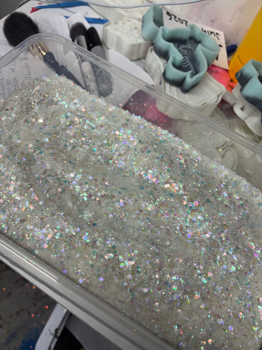 White chunky glitter