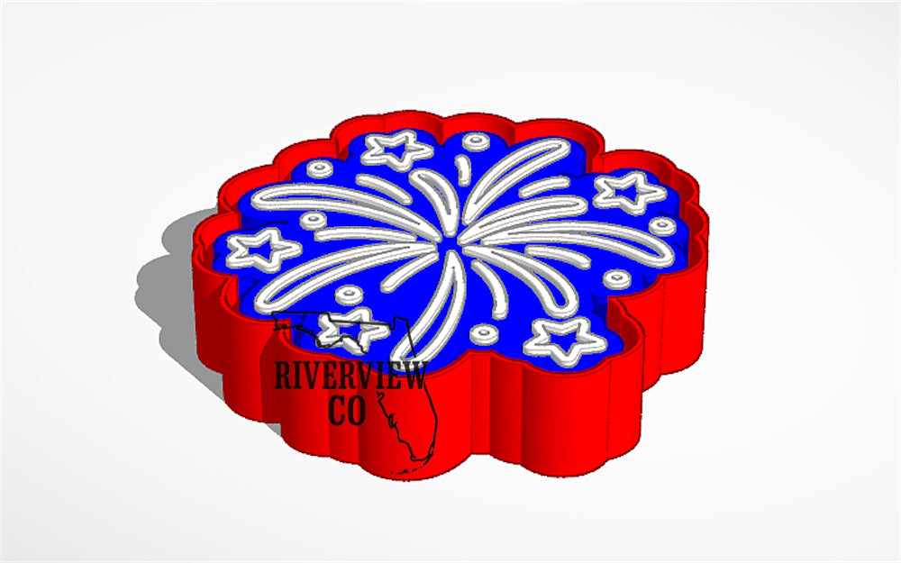 Exploding Firework car freshie mold USA