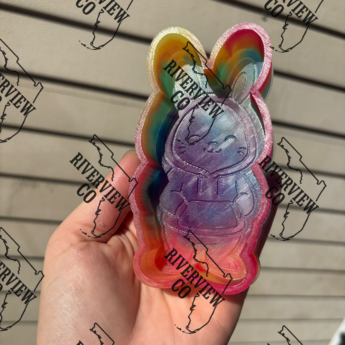 Bunny in a jacket car freshie mold