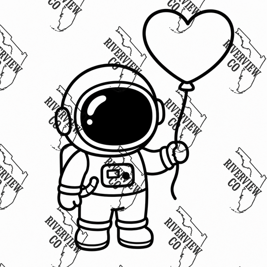 astronaut with heart ballon car freshie mold space