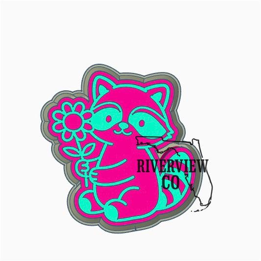 Raccoon with flower car freshie mold