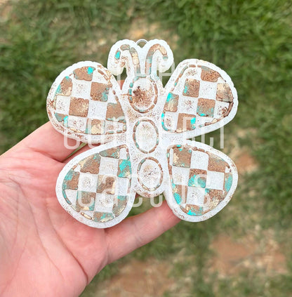 Checkered butterfly car freshie mold