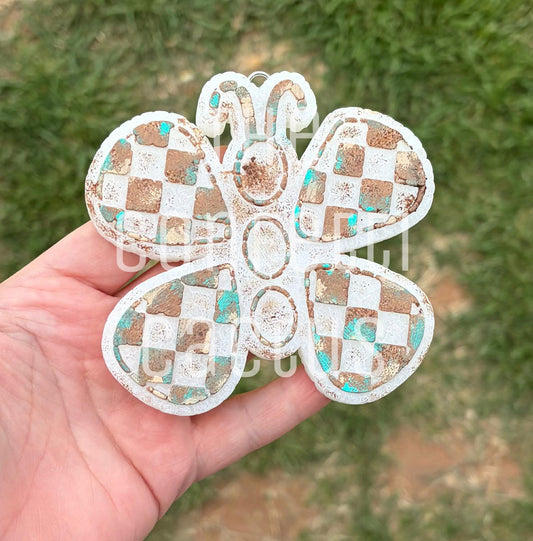 Checkered butterfly car freshie mold