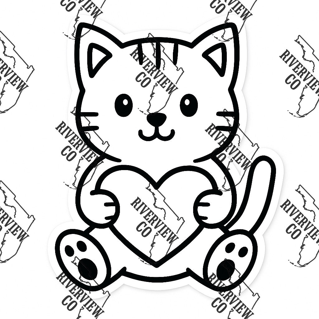 Cat with heart Valentine’s Day car freshie mold