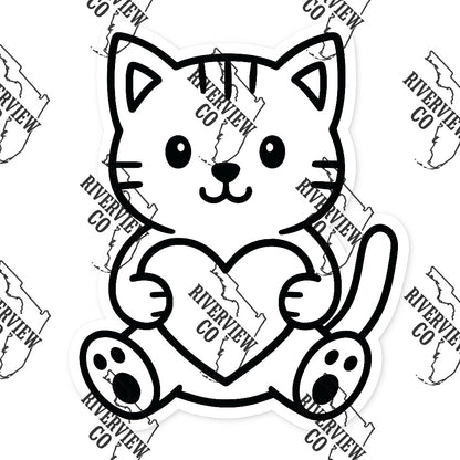 Cat with heart Valentine’s Day car freshie mold