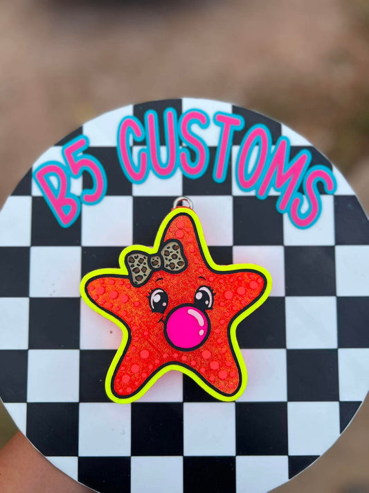 Starfish with bow blowing a bubble car freshie mold