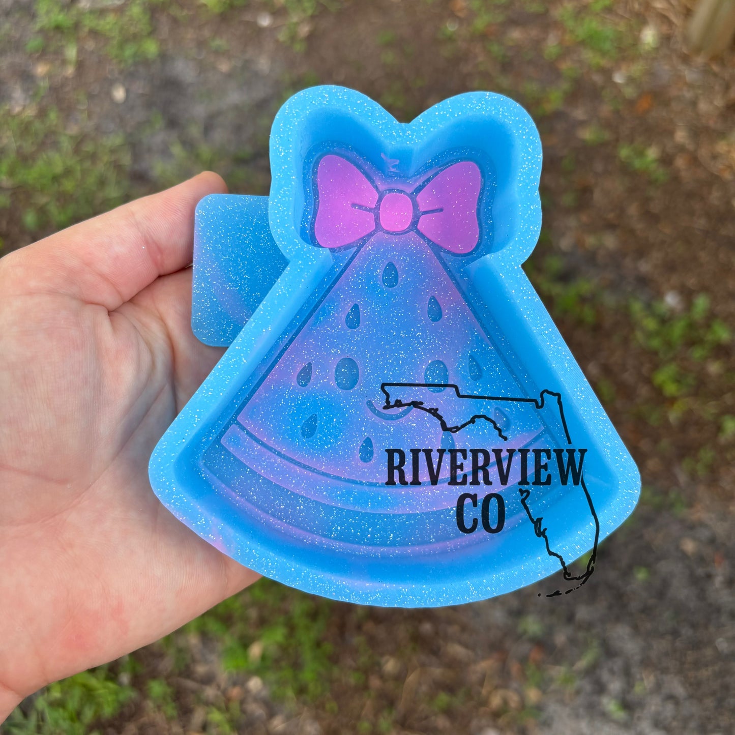 Happy watermelon with bow car freshie mold