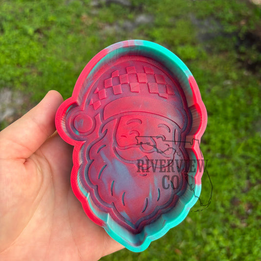 Checkered Santa hat car freshie mold