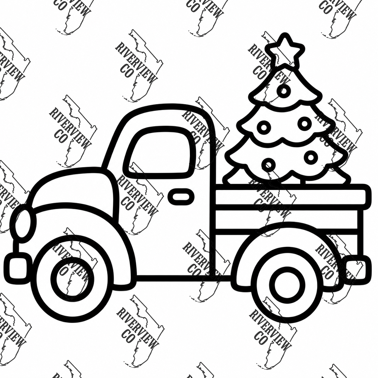 Truck with decorated Christmas tree car freshie mold
