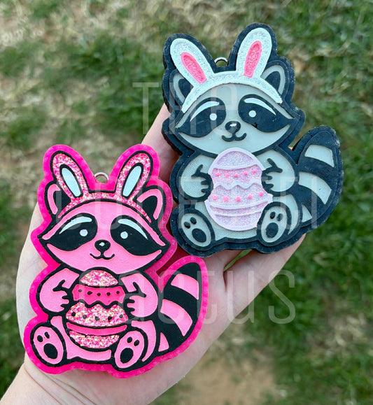 Easter Raccoon with bunny ears car freshie mold