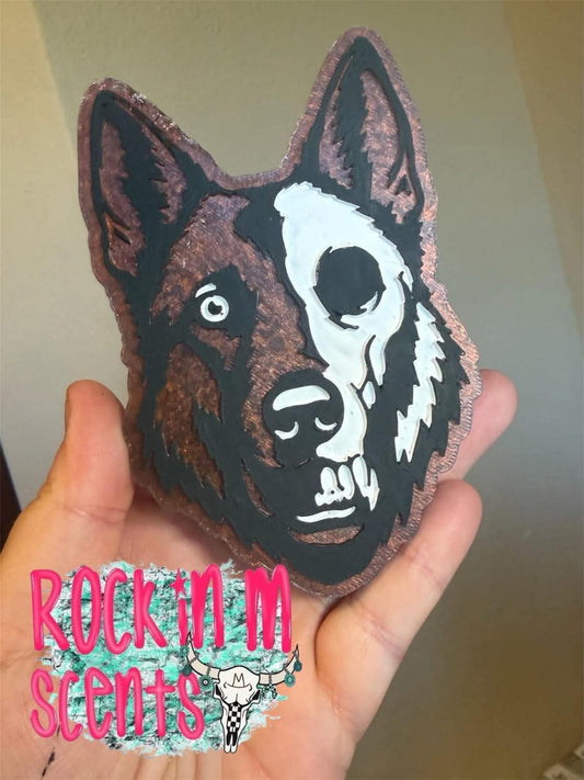 Half skeleton dog car freshie mold