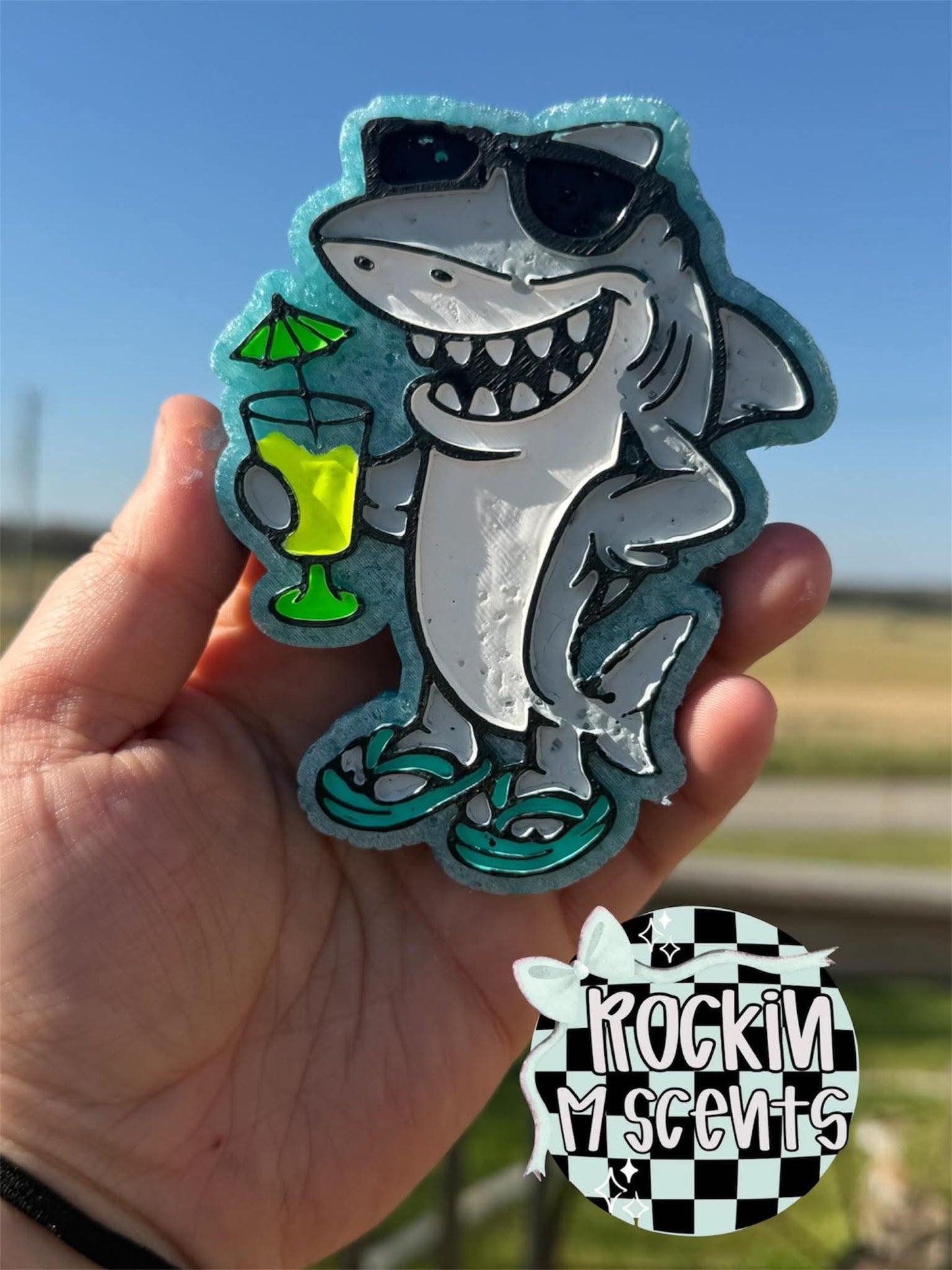 Shark with drink car freshie mold