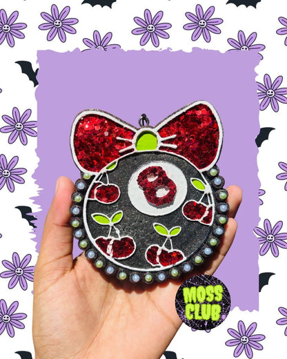Cherry 8 ball with bow car freshie mold