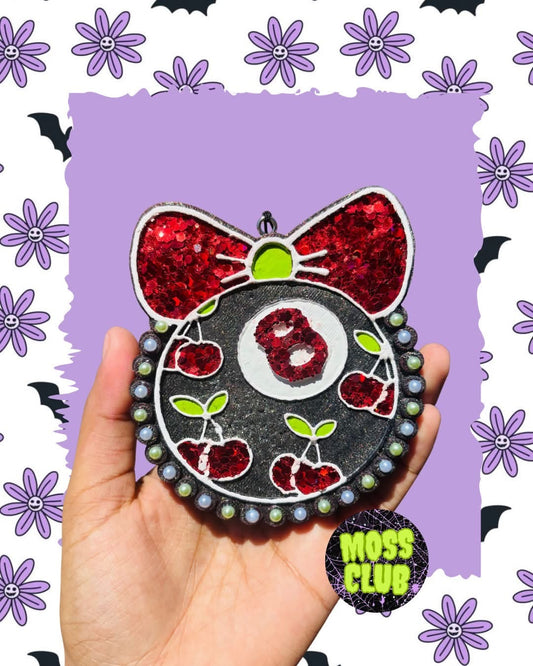 Cherry 8 ball with bow car freshie mold