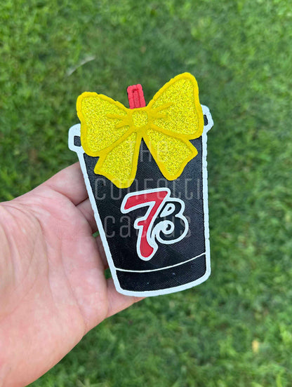 NEW UPDATED brews iced coffee Togo cup with cute girly bow car freshie mold !