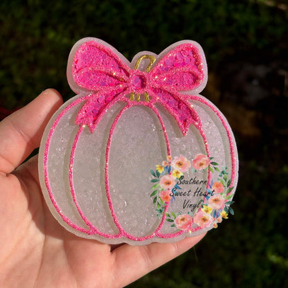 Cute girly pumpkin with bow car freshie mold