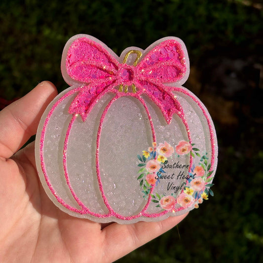 Cute girly pumpkin with bow car freshie mold