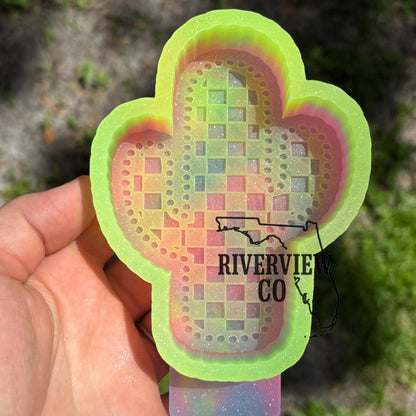 Checkered cactus car freshie mold