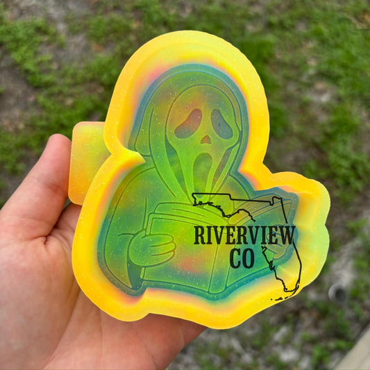 ghost face reading car freshie mold